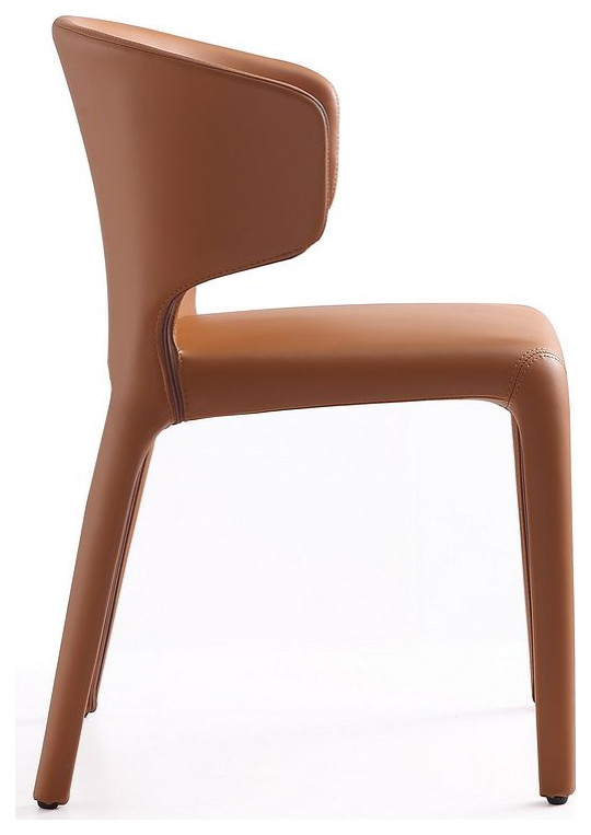 Conrad Leather Dining Chair  Cream/Set of 2   Midcentury   Dining Chairs   by Kolibri Decor  Houzz