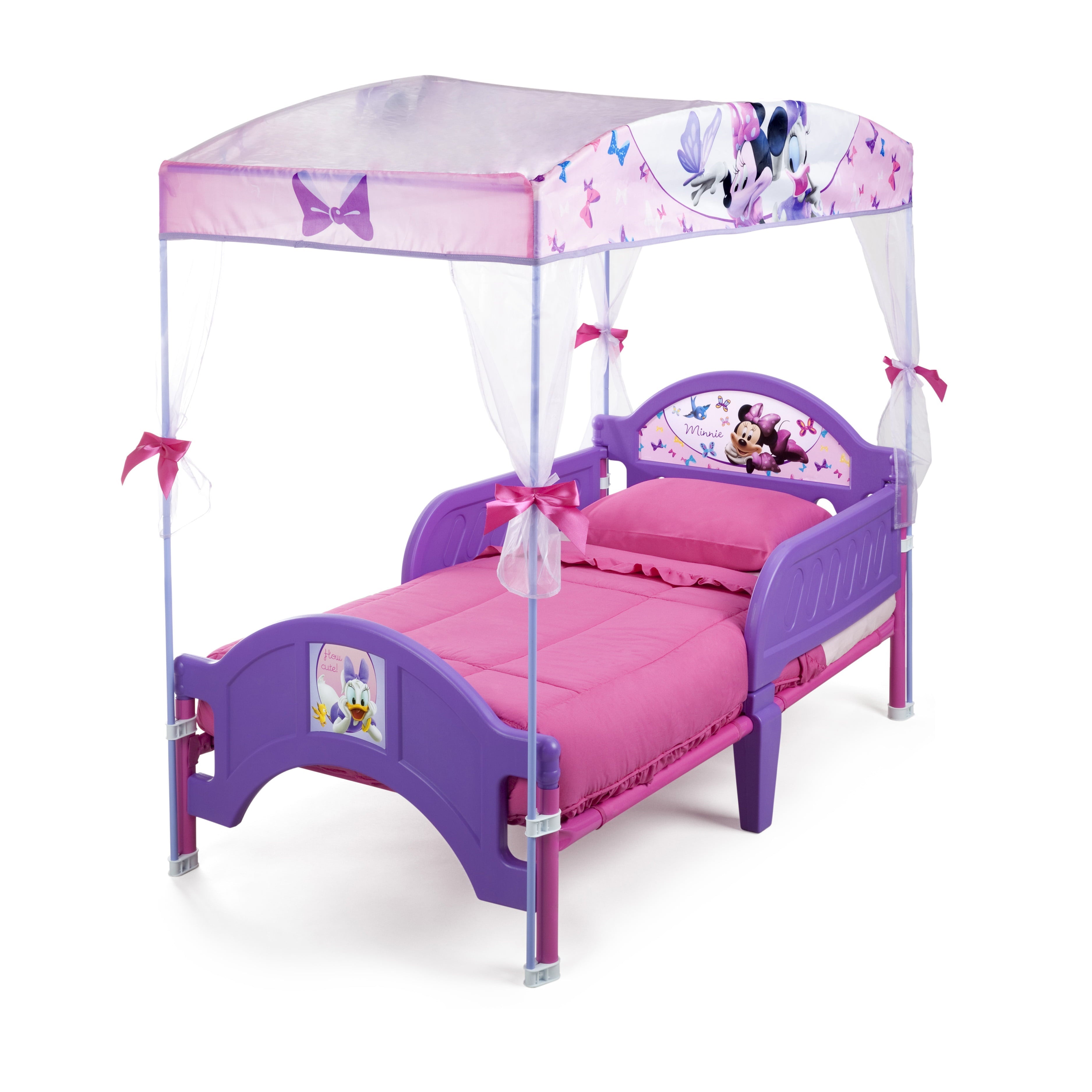 Delta Children Disney Minnie Mouse Plastic Toddler Canopy Bed, Purple