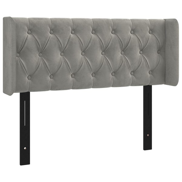 vidaXL Headboard with Ears Light/Dark Gray Velvet - - 37455501