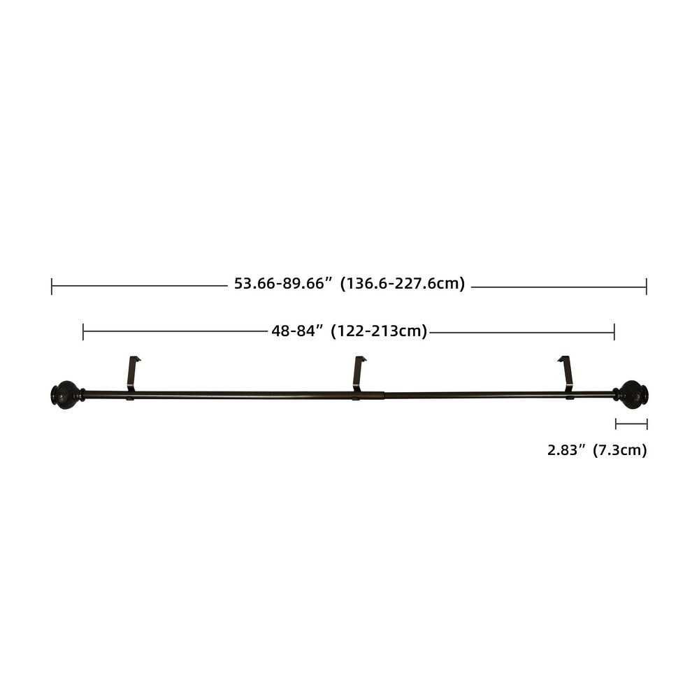 Kings Adjustable Single Curtain Rod 48\