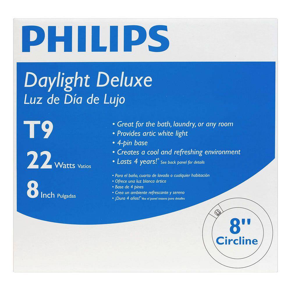 Philips 22-Watt 8 in. Linear T9 Fluorescent Tube Light Bulb Daylight Deluxe (6500K) Circline (1-Pack) 392357