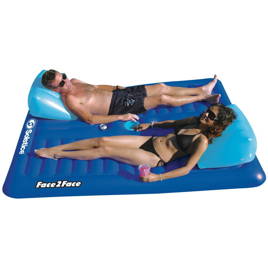 Solstice Vinyl Face To Face Pool Float, Blue