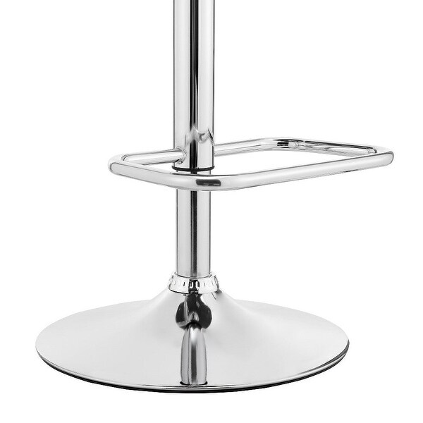 Metal and Faux Leather Adjustable Bar Stool