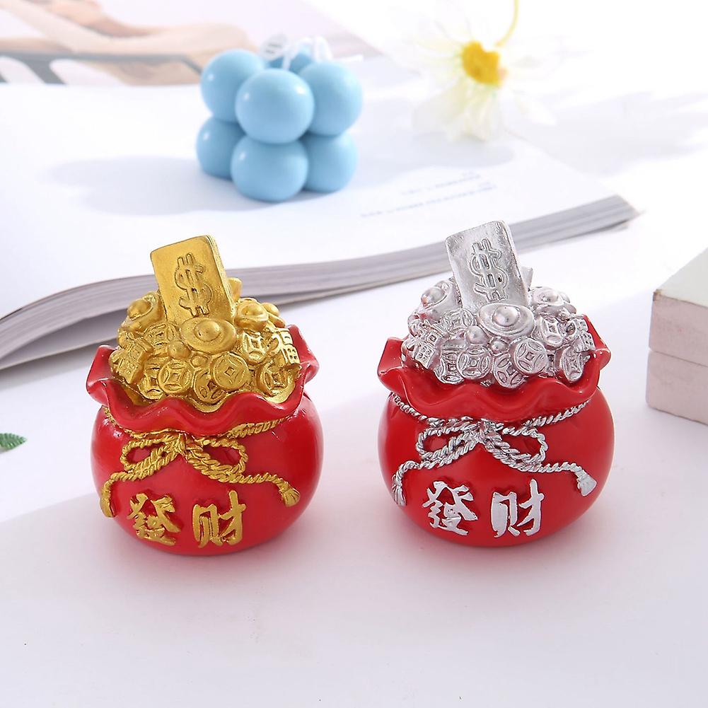 Car Money Bag Tiger Ornaments Creative Resin Crafts Good Fortune Lucky Sculpture Decoration For Car Office Bedroom Living Room Study Full Of Vigor And