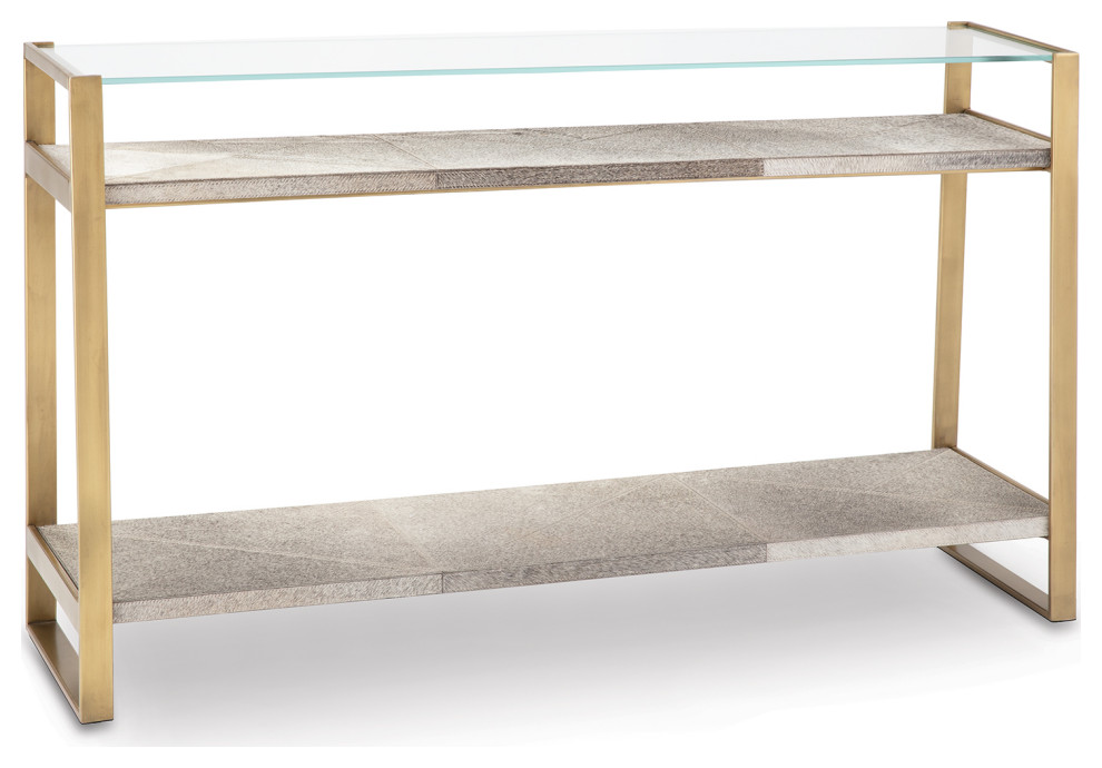 Andres Hair on Hide Console Large  Brass   Contemporary   Console Tables   by Regina Andrew  Houzz