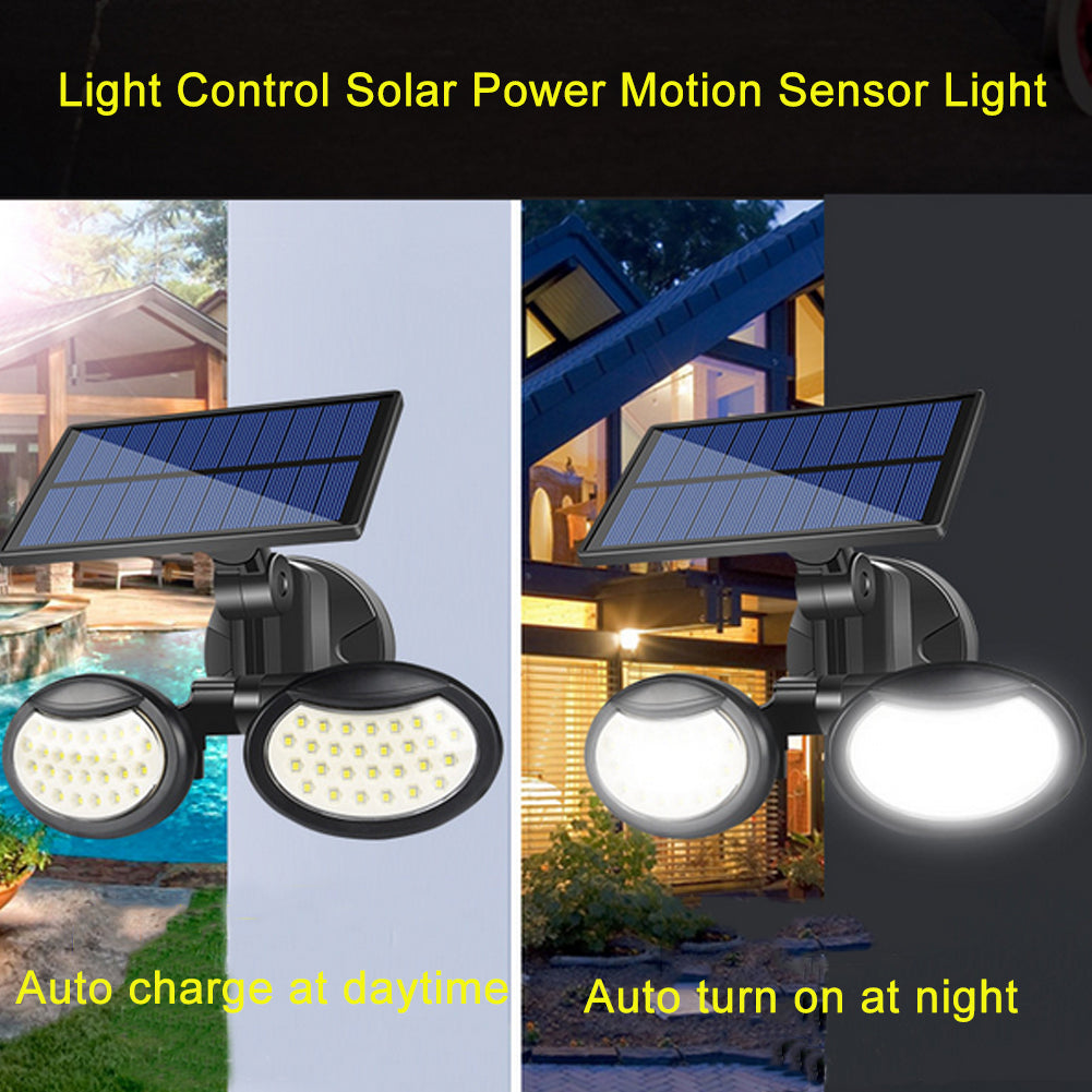 Aolyty Solar Lights Outdoor Motion Sensor Lights 108 COB Leds Flood Light， 6500K Solar Security Waterproof Wall Light for Garden Garage Yard