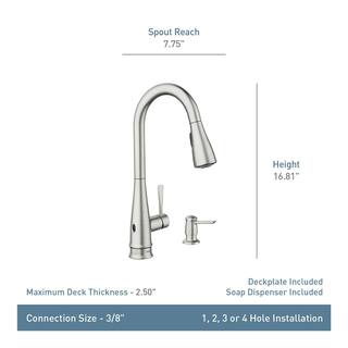 MOEN Birchfield Touchless Single-Handle Pull-Down Sprayer Kitchen Faucet in Spot Resist Stainless 87205EWSRS