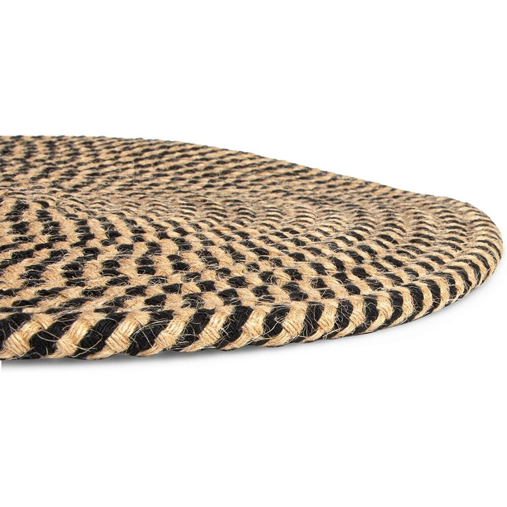 Indoor Outdoor Round Jute Placemats for Dining Table (13 Inches  4 Pack)