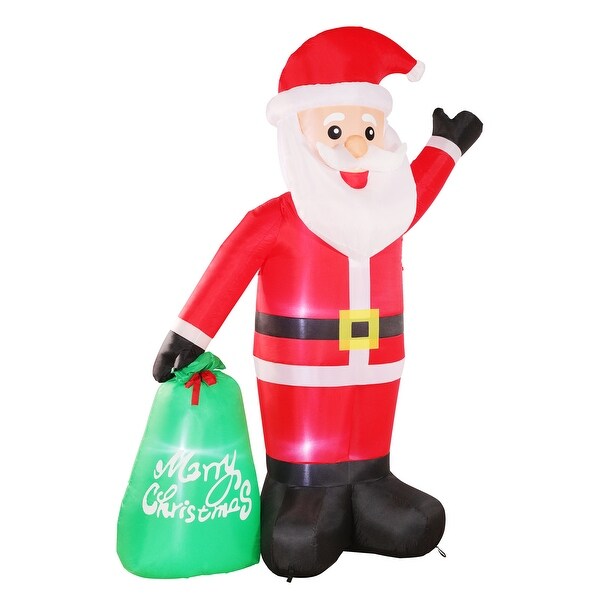 Puleo International 8 ft. Lighted BlowUp Inflatable Santa Clause