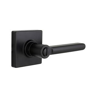 Defiant Tonebridge Matte Black BedBath Door Lever with Square Rose 32LS3X901A