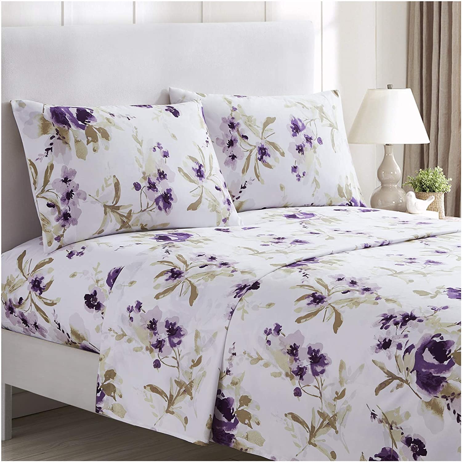 Brushed Microfiber Hypoallergenic 4 pcs Bedsheet Set King Size