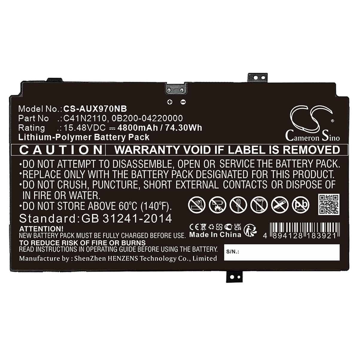 Asus UX9702AA Zenbook 17 Fold OLED Laptop and Notebook Replacement Battery BatteryClerkcom Laptop and Notebook