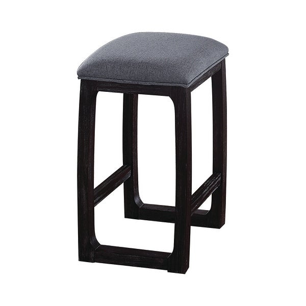 ACME Razo Counter Height Stool (1Pc) in Fabric and Weathered Espresso