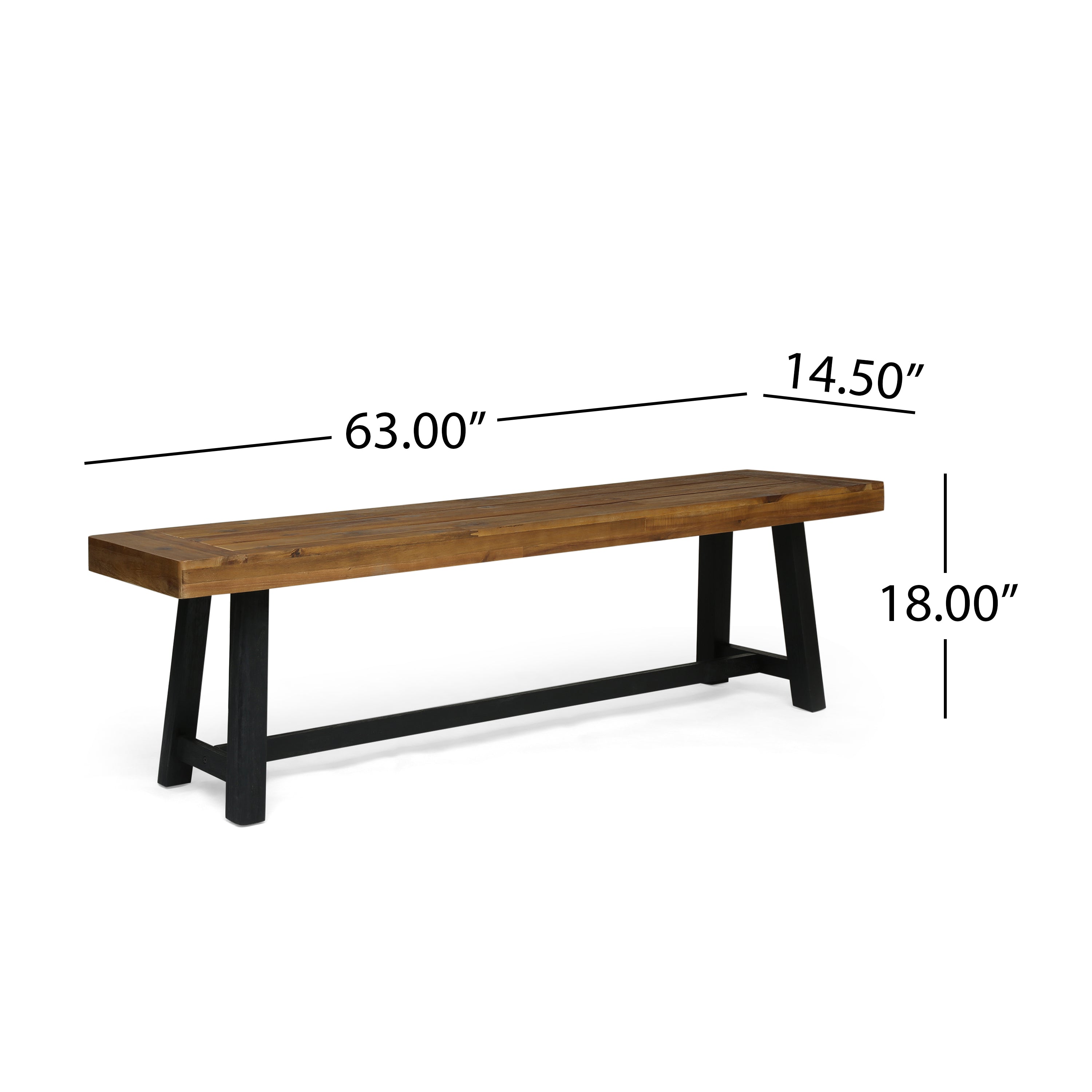 Toby Outdoor Acacia Wood Bench