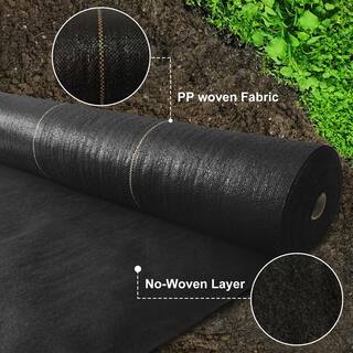 Agfabric 4 ft. x 50 ft. 4.8 oz. Garden Weed Barrier Fabric Premium Compound Heavy-Duty Weed Mat Fabric GC480450B