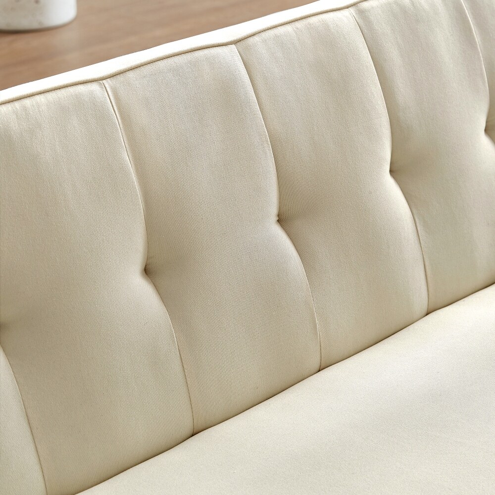 Modern Upholstered Love Seats Sofa with 2 Bolster Pillows