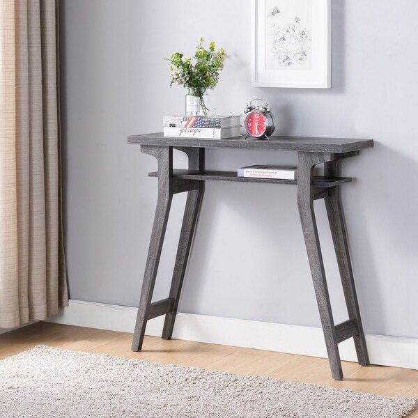 Q-Max Modern Console Table for Hallway and Entryway Features a Two-tier Shelving Unit