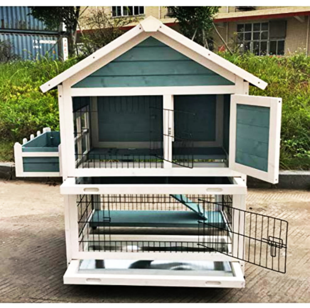 Garden Window Wooden Rabbit Hutch Bunny Cage Guinea Pig House Ferret Chinchilla Small Animal Habitat