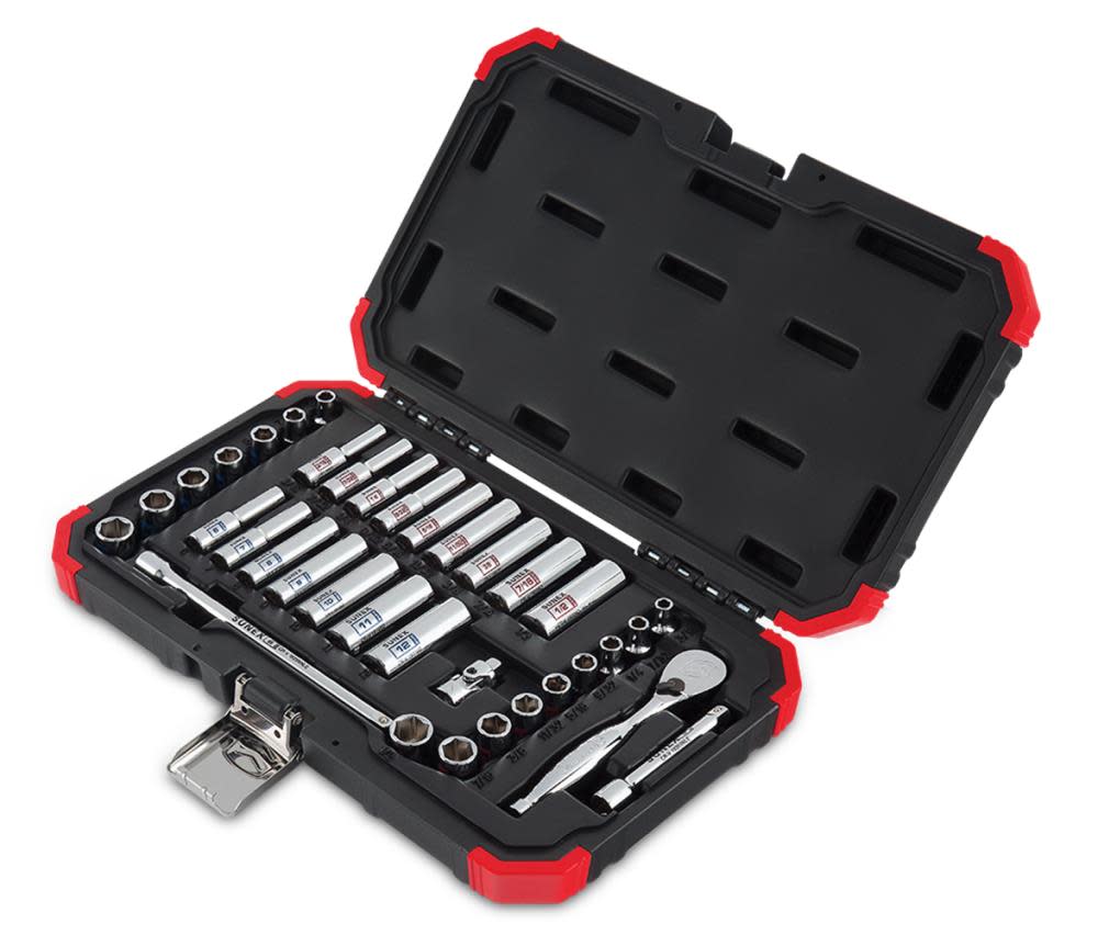 36 Pc Chrome Socket Set， 1/4 In. Drive ;