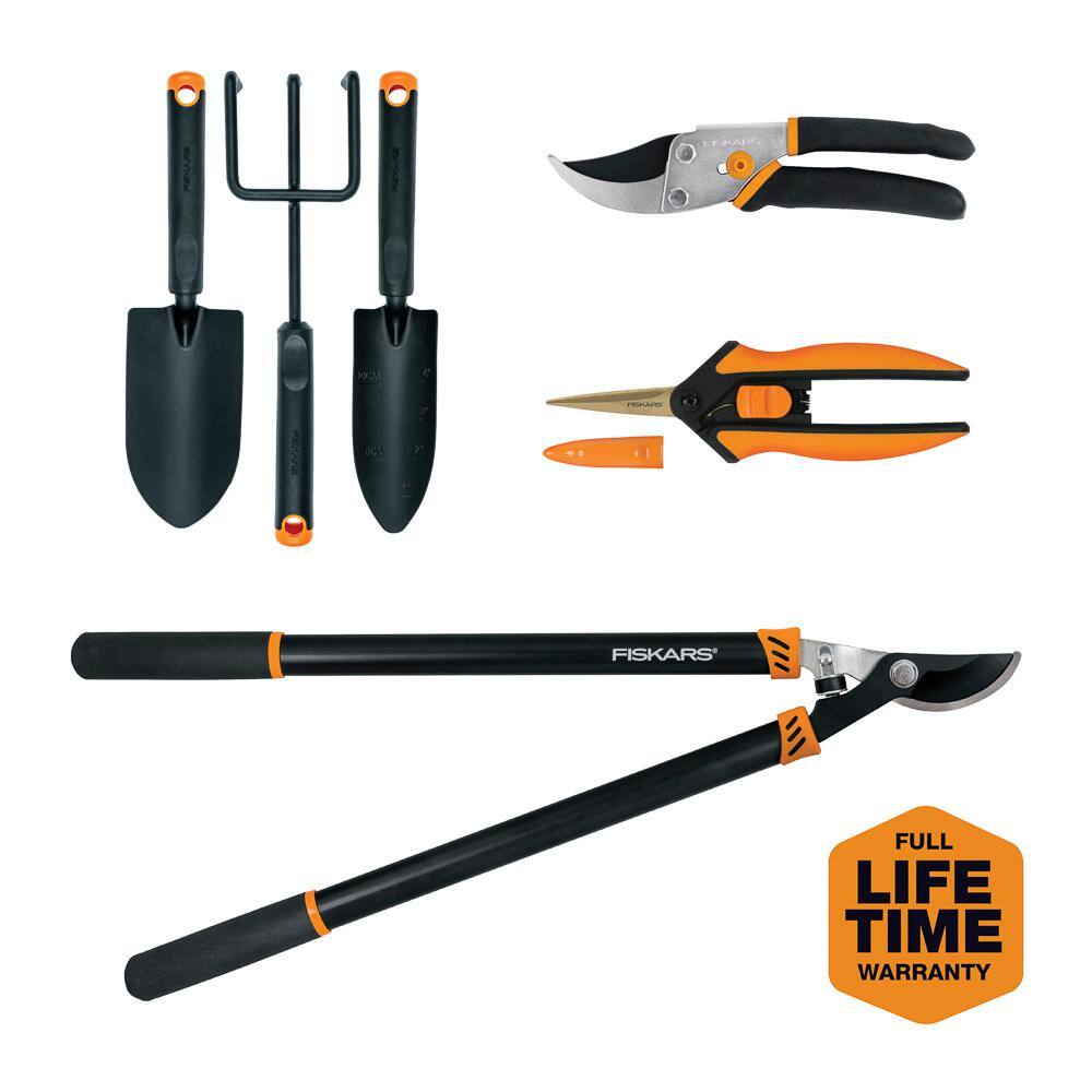 Fiskars Fiskars 6-Piece Garden Essentials Heavy-Duty Tool Set 1068136