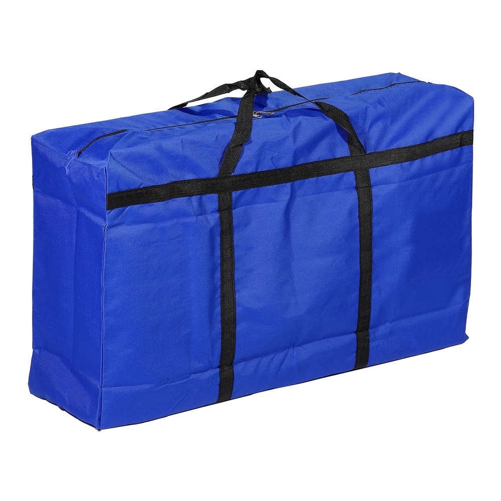 Storage Tote with Zippers 180L Capacity Moving Tote Bags for Clothes  Blue