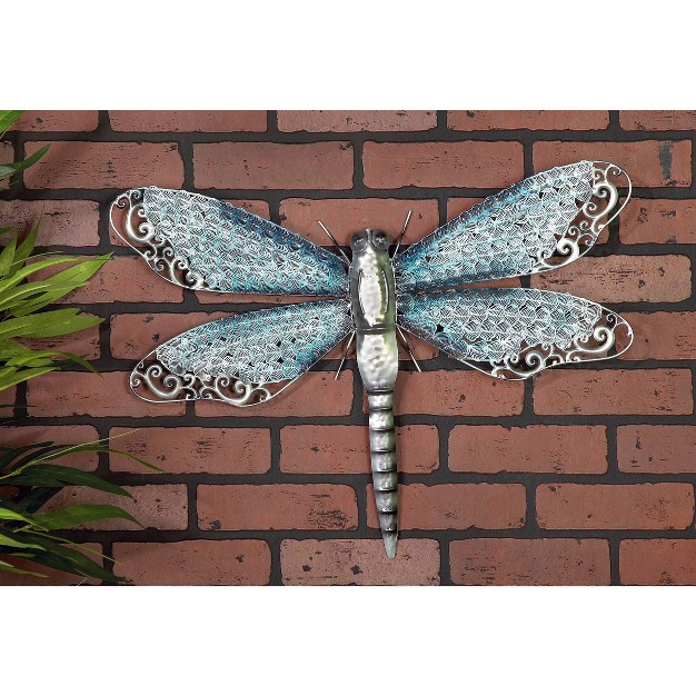 Eclectic Metal Dragonfly Wall Decor Turquoise Olivia amp May