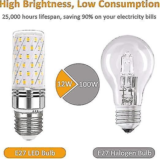 E27 Led Corn Light Bulb 12w Cool White 6000k， 360 Beam Angle， Es Led Corn Lamp， Not Dimmable， Pack O