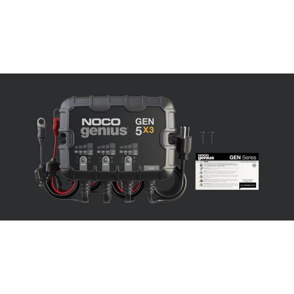 Noco Battery Charger 12V 15A Fully Automatic 3 Bank On Board ;