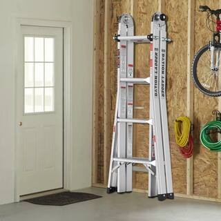 14 ft. Aluminium Alloy Articulated Telescoping Multi-Position A-Type Extension Ladder 250 lbs. Load Capacity Yea-LKD0-XRB