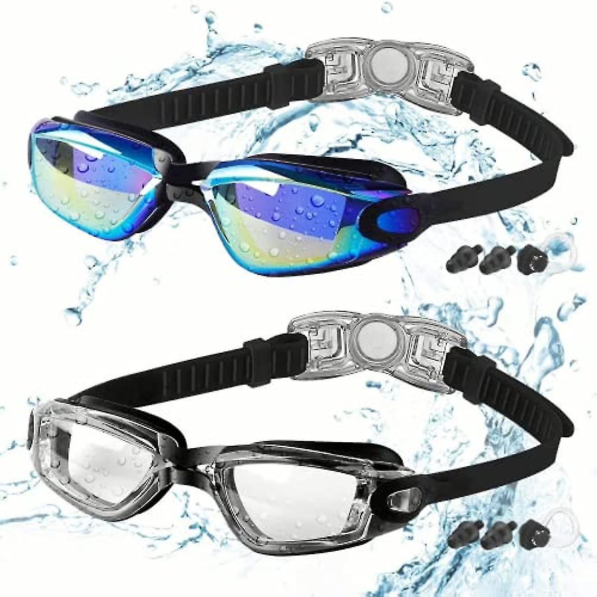 Kids Swimming Goggles  2 Packs Crystal Clear Swim Goggles For Kids  Children  Boys  Girls  And Teens Age 3-15  Anti-fog  Waterproof  No Leaking