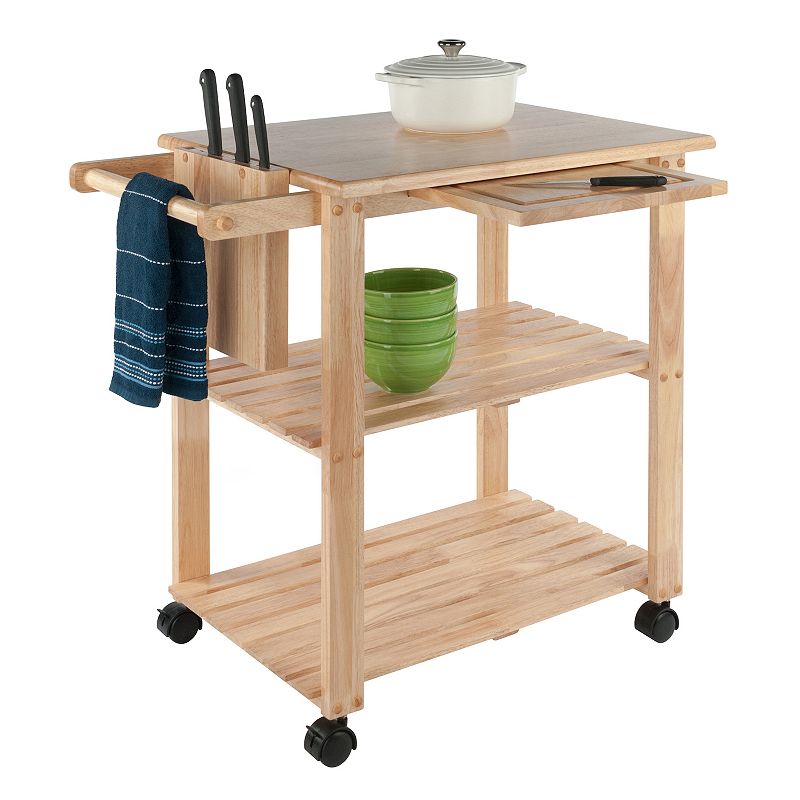 Winsome Knife Block and Cutting Board Kitchen Cart