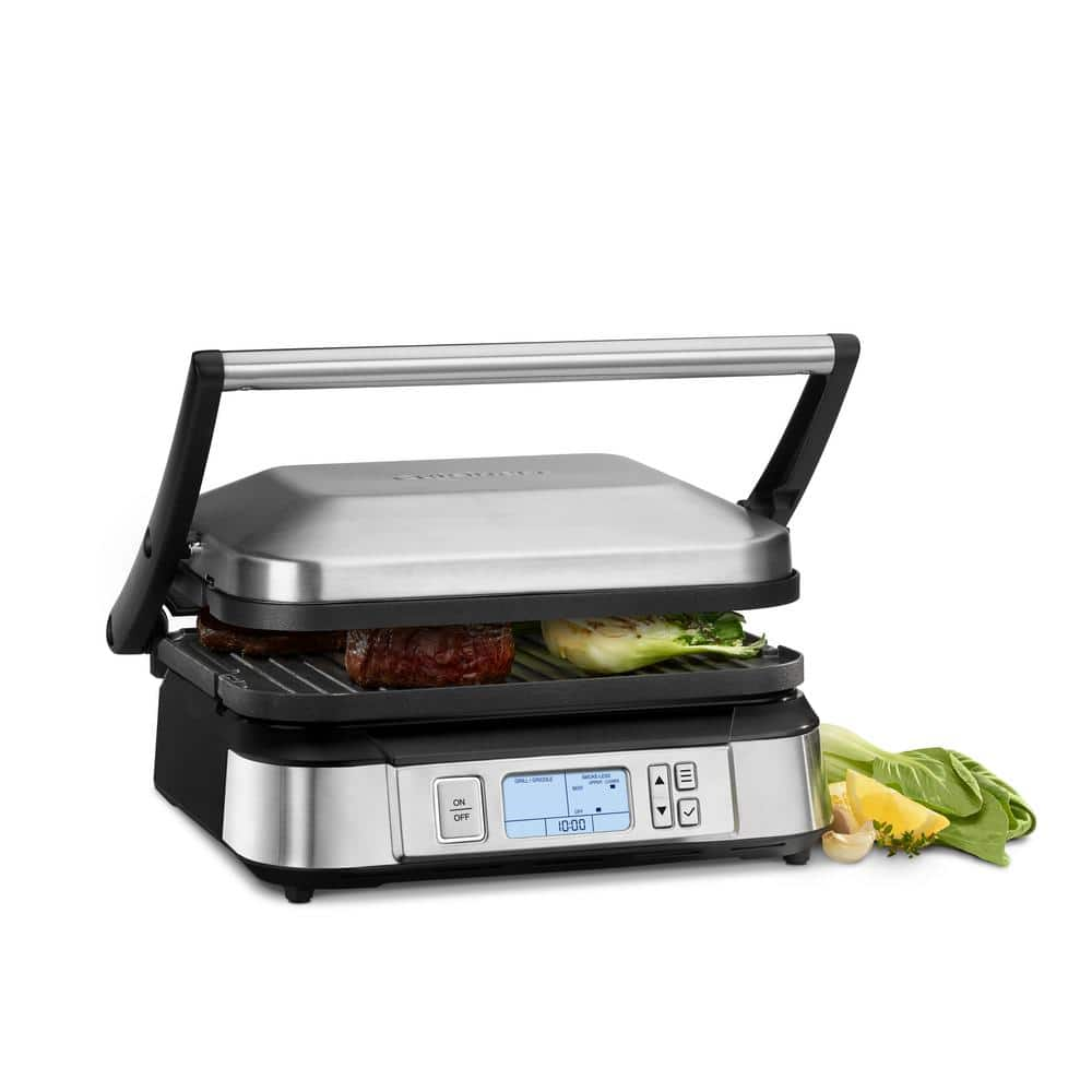 Cuisinart Contact Gray Stainless Griddler with Smoke-Less Mode GR-6S