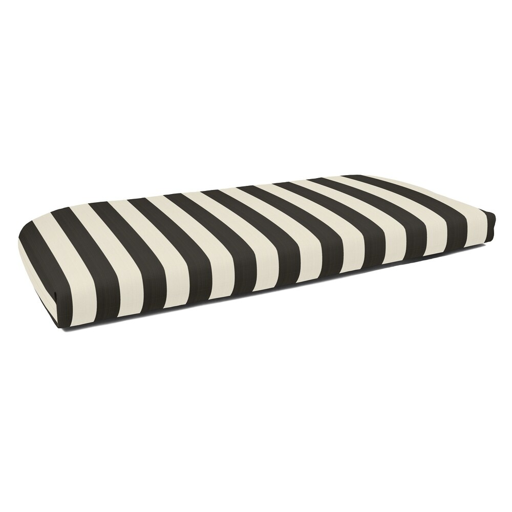 Sunbrella Striped 43.5 inch Striped Outdoor Settee Bench Cushion