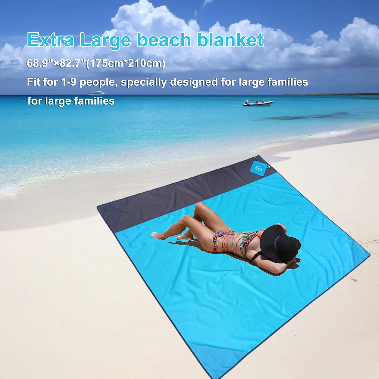 Custom Oversized Portable Puffy Sand Proof Picnic Camping Blanket For 4 7 Adults