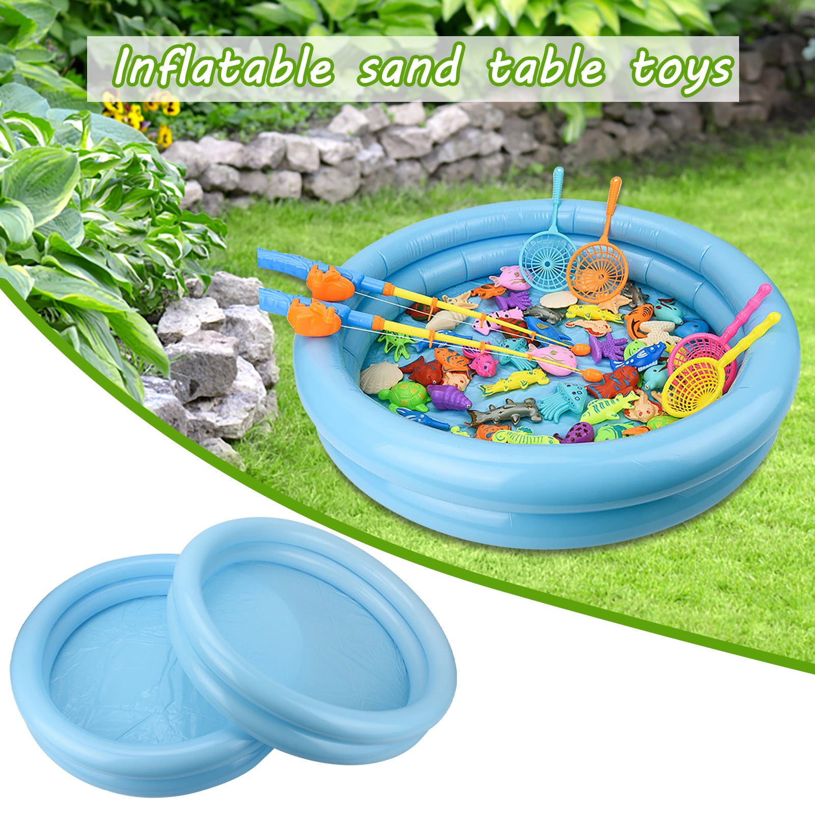 Portable PVC Inflatable Castle Play Sand Box Sandbox Tray Table Toys for Kids