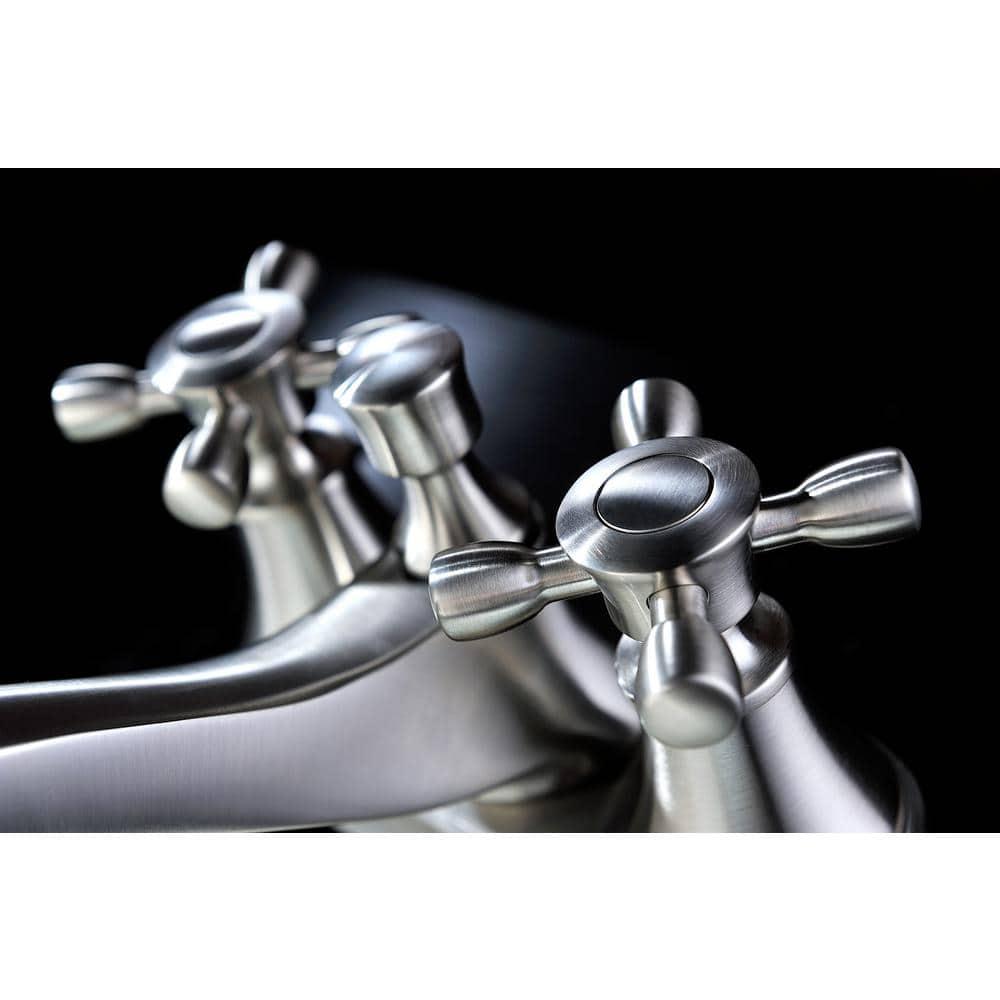 ANZZI Major Series 4 in Centerset 2Handle MidArc Bathroom Faucet in Brushed Nickel