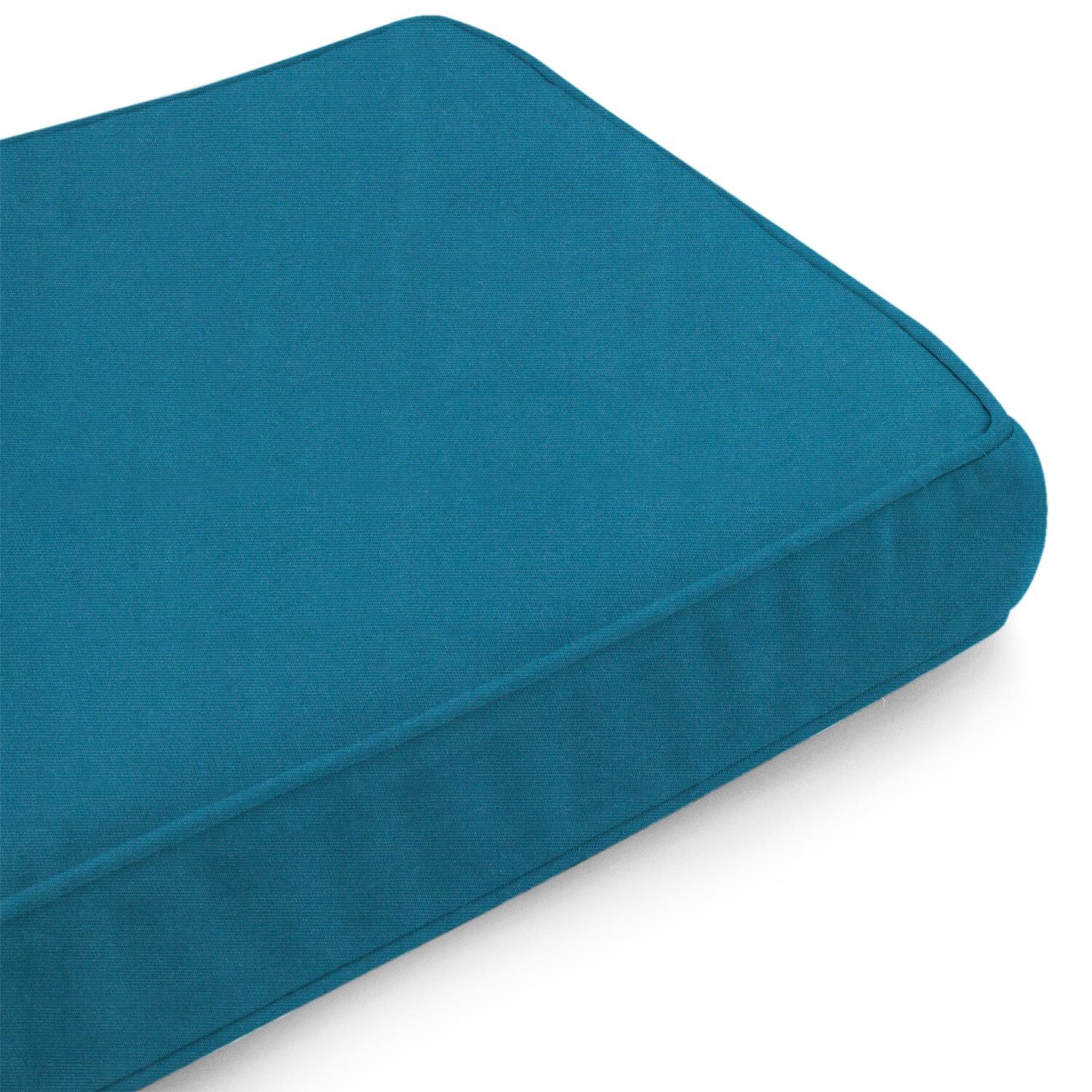 Sunbrella Spectrum Peacock Large Outdoor Replacement Bench Cushion W/ Piping By Signature