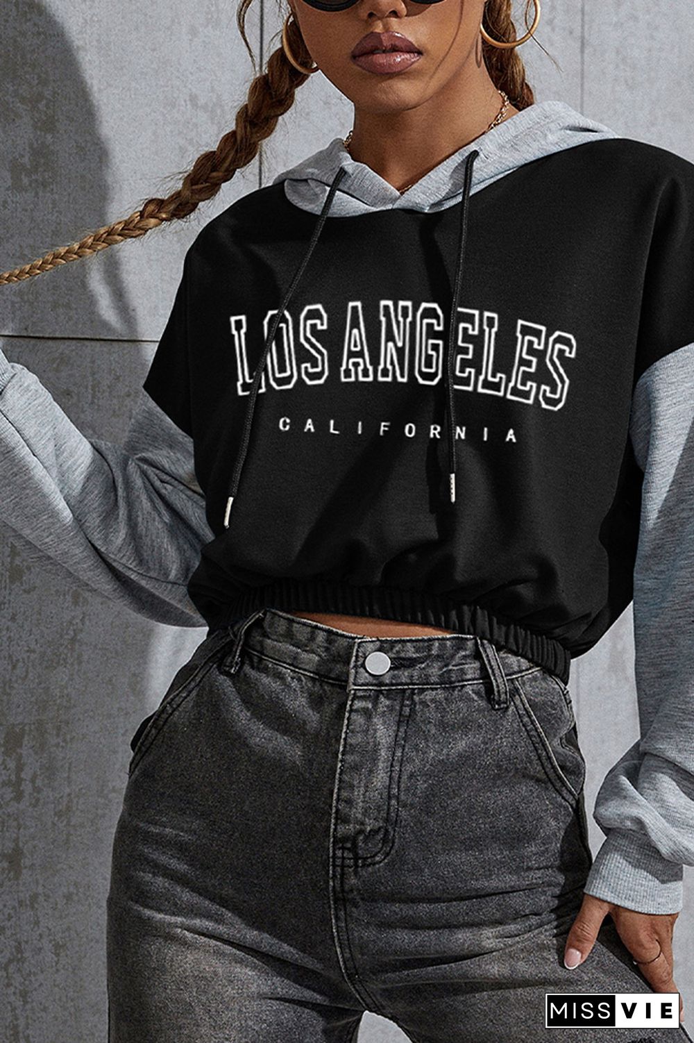 Los Angeles Print Short Length Hoodies