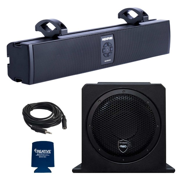 Powersports Soundbar And Wet Sounds Stealth As 10 10 quot Powered Subwoofer