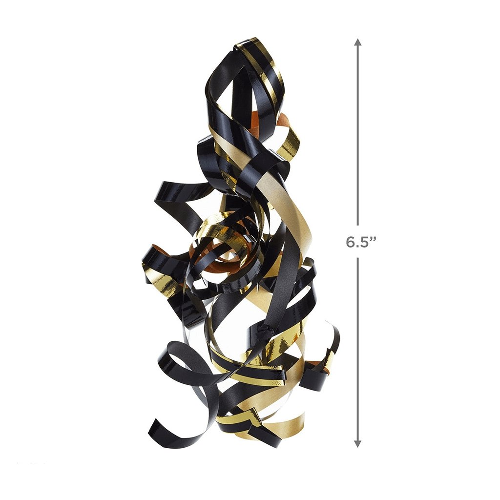 Hallmark  Black/Gold Curly Ribbon Gift Bow, 4.6