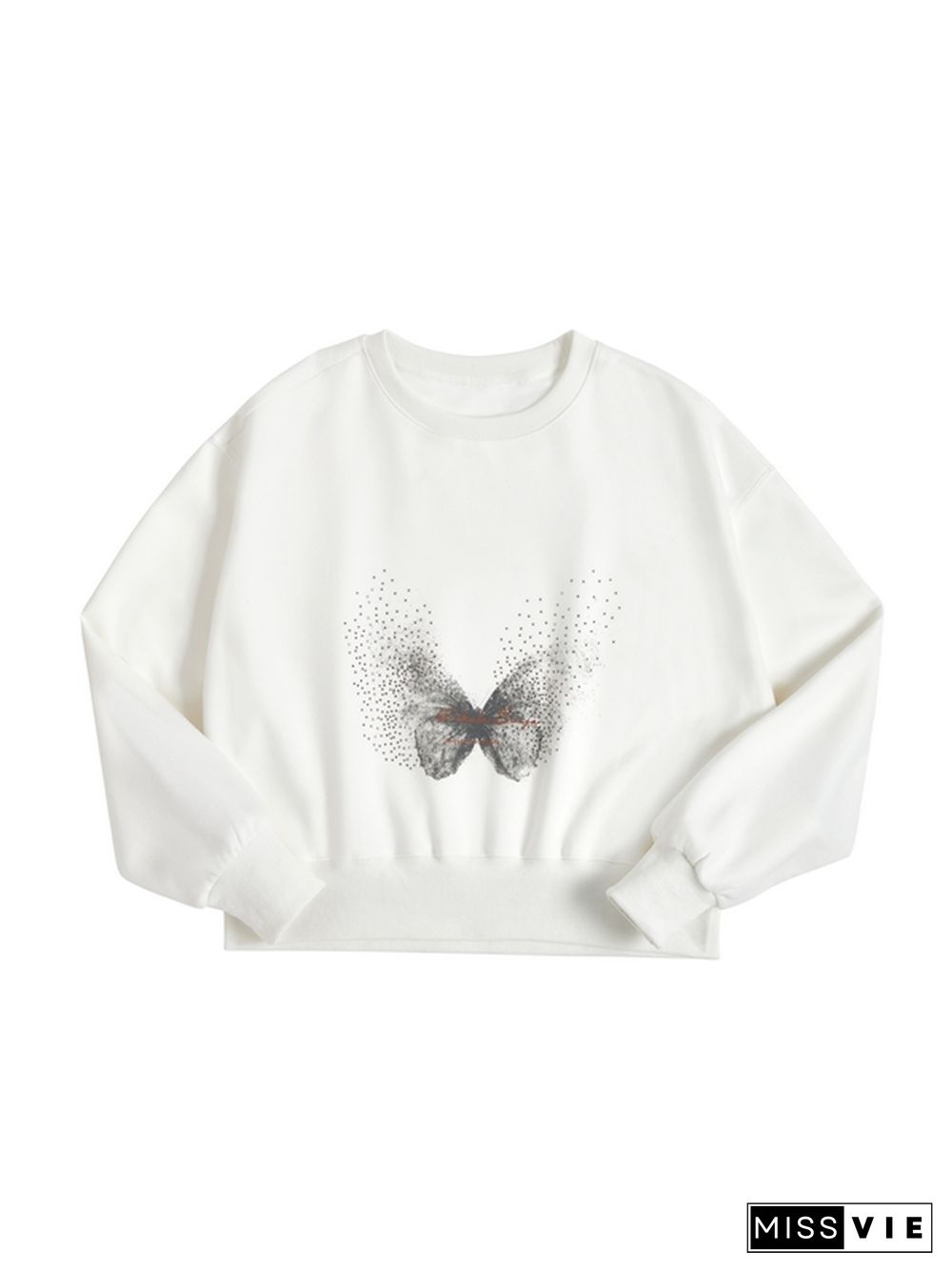 Butterfly Print Oversized Hoodie