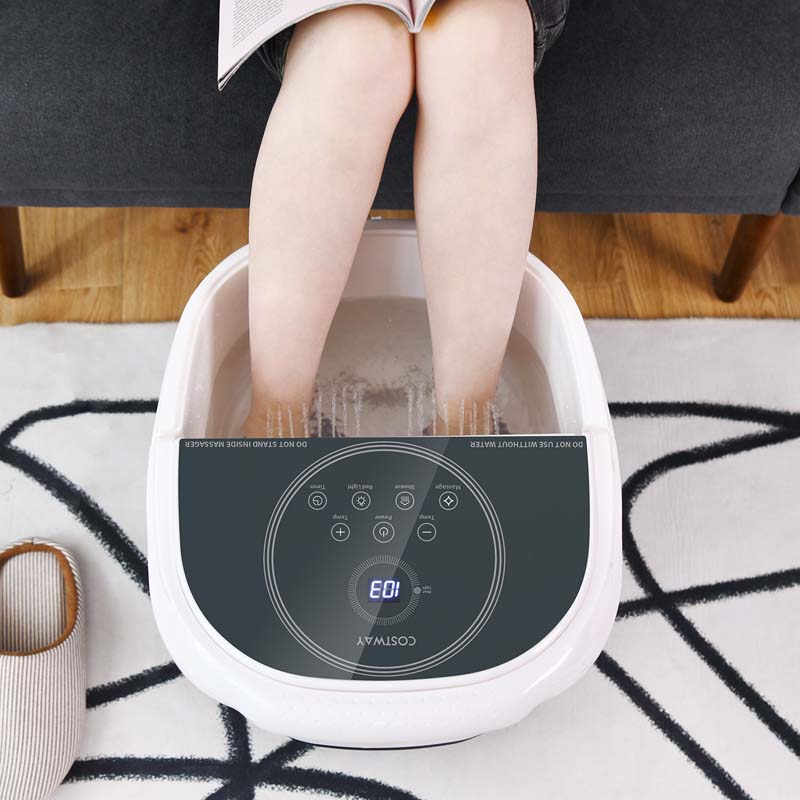 Foot Spa Bath Massager Pedicure Spa Tub with Heat, 2 Rollers, 4 Shiatsu Massagers, Temperature Control, Timer, 3-Angle Shower