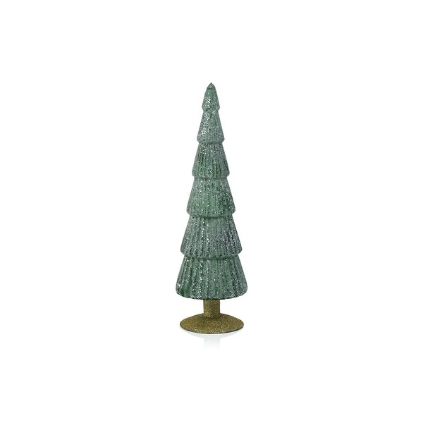 Amaryllis 13.5 Glass Tree on Glitter Base，Set of 2