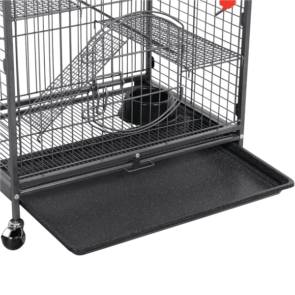 Easyfashion Metal Ferret and Small Animal Cage， Black， 37''