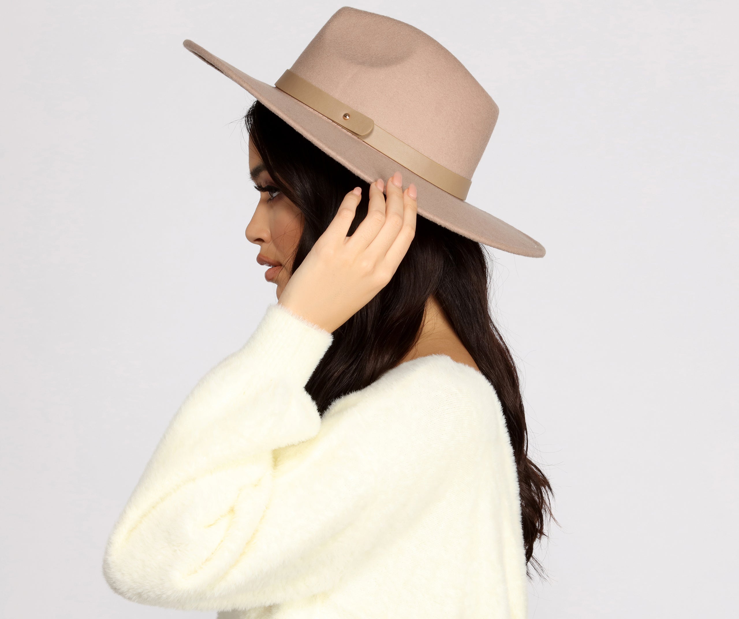 Wide Brim Belted Panama Hat