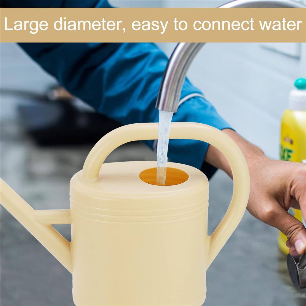 Dyiom 1 Gallon Rice White Rainwater Harvesting System Gallon Watering Can Large Long Spout with Sprinkler Head B0B12MQ3JC