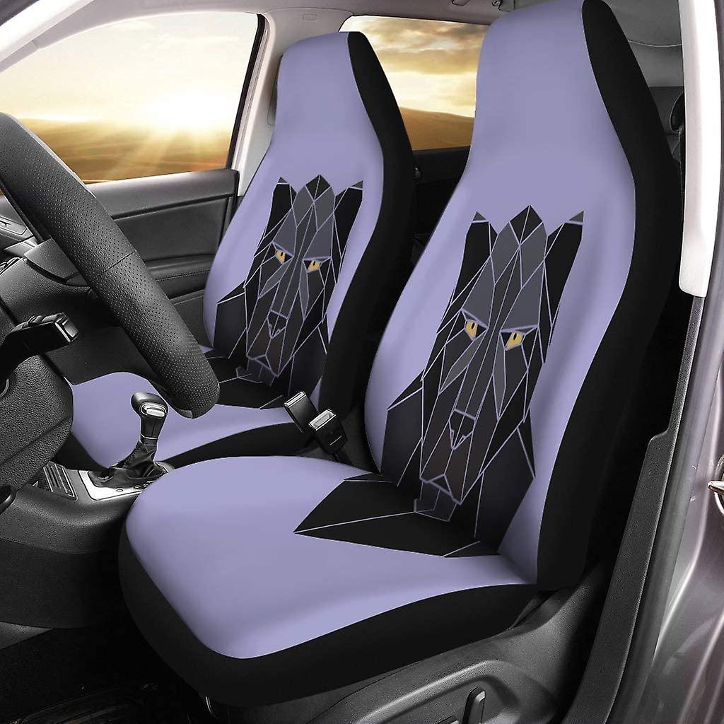 Set Of 2 Car Seat Covers Panther Universal Auto Front Seats Protector Fits For Car，suv Sedan，truck D---75563