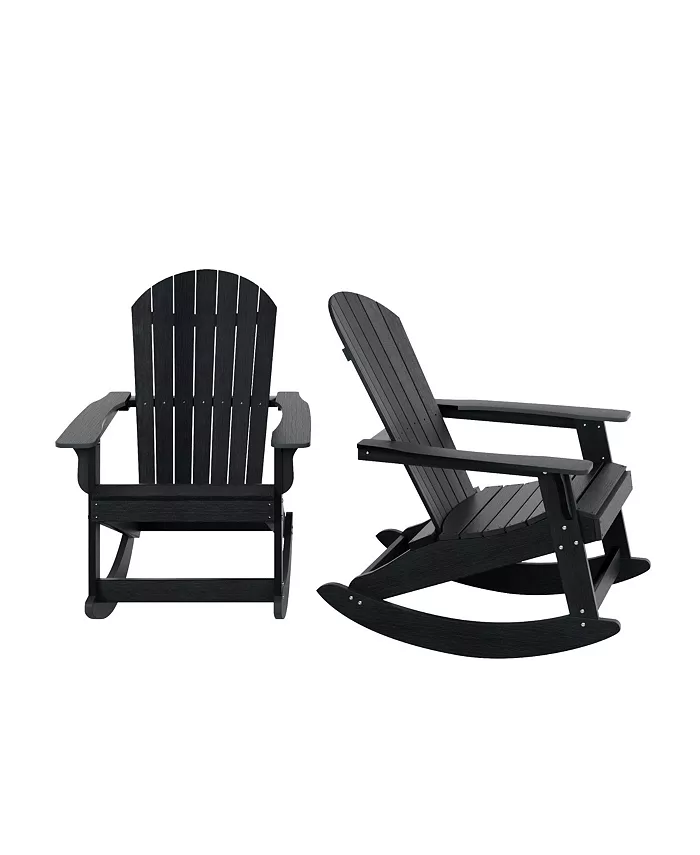 WestinTrends 2-Piece Outdoor Patio All-weather Adirondack Rocking Chair Set