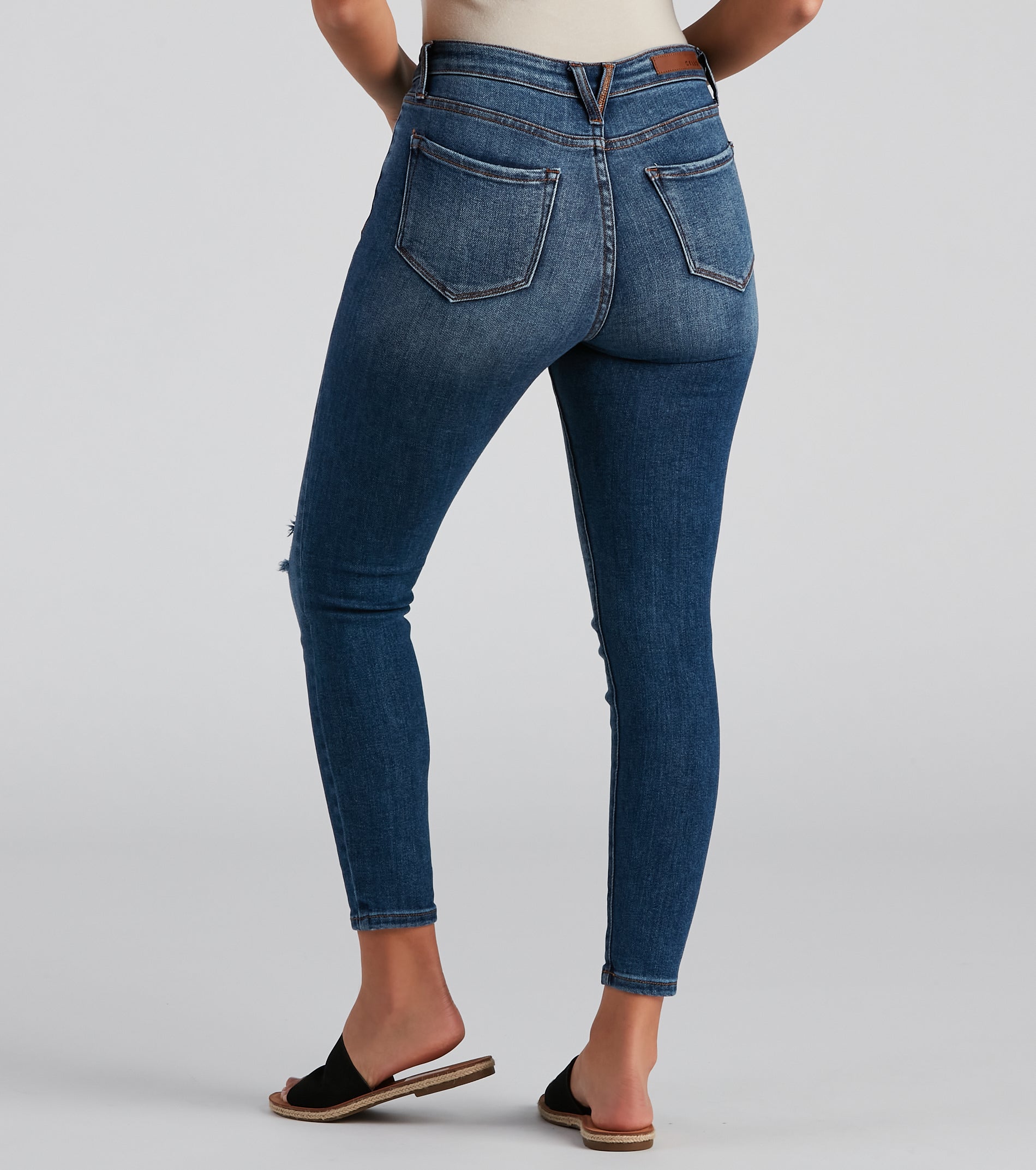 Hit The Jackpot Mid Rise Skinny Jeans