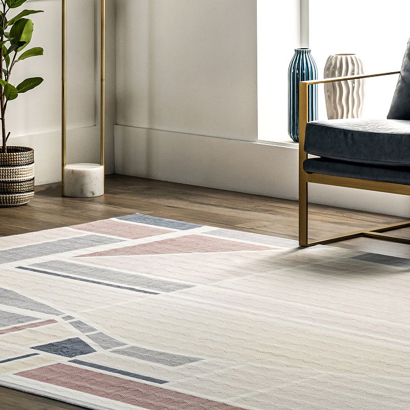 nuLOOM Dannie Modern Geometric Machine Washable Area Rug